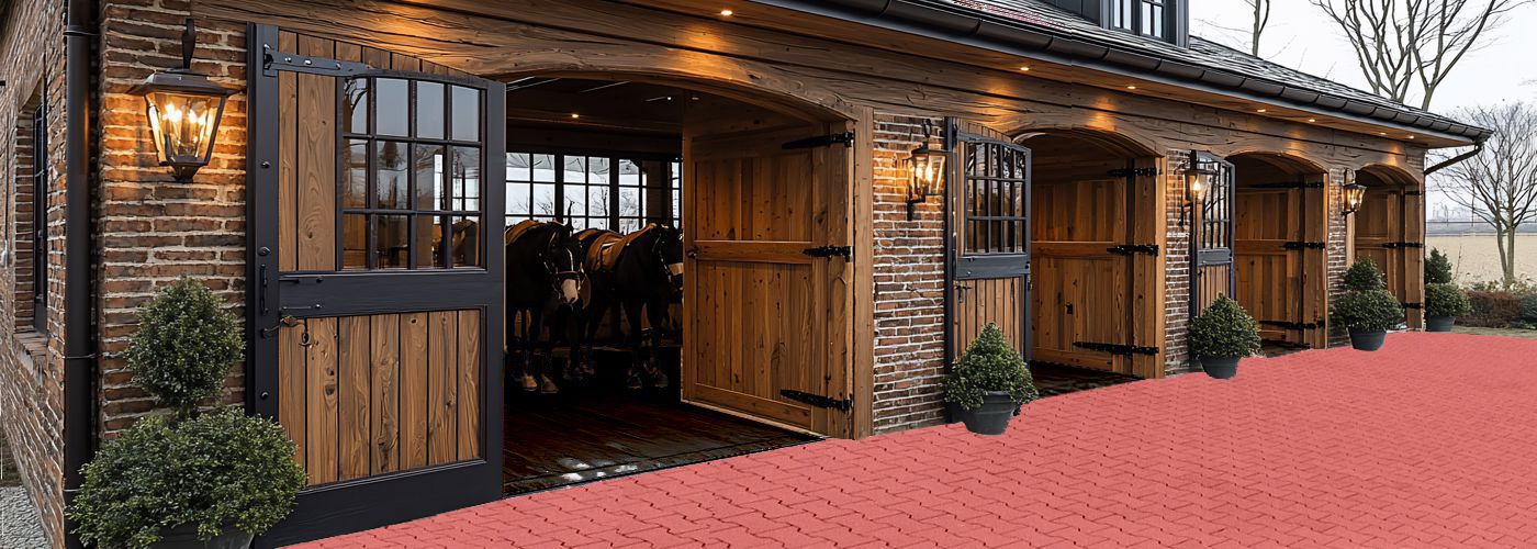 Optimize your riding arena and stable with high-quality riding arena grids and stable mats made of rubber granulate.