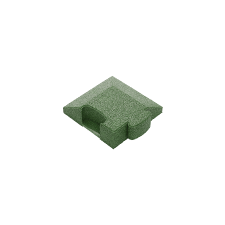 Puzzle Mat 3D corner slab bevelled 80 mm green
