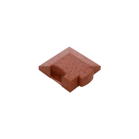 Puzzle Mat 3D corner slab bevelled 80 mm red